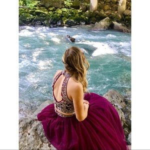 Two piece prom dress